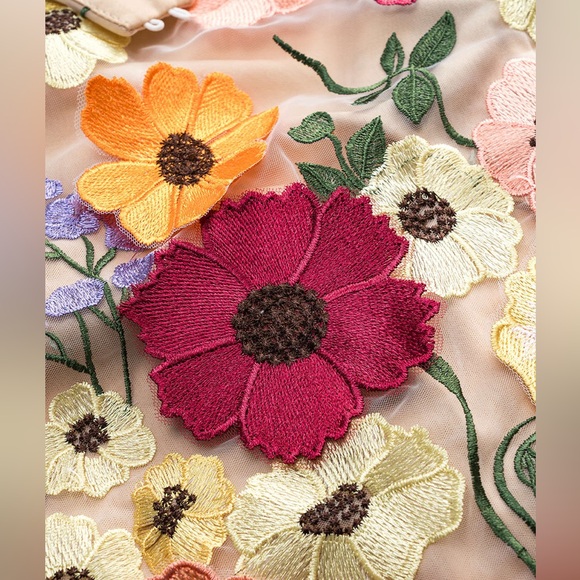 Floral Embroidered Halter Dress M mc4 - Picture 3 of 5